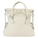 Maison Margiela 5AC Mini Hand Bag Leather 2way White Silver Auth 134868-13