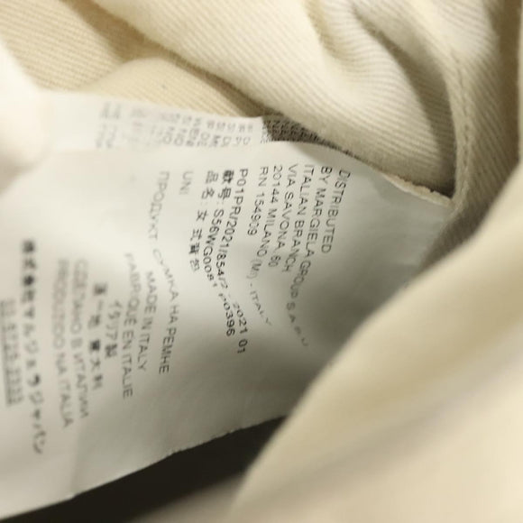 Maison Margiela 5AC Mini Hand Bag Leather 2way White Silver Auth 134868