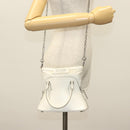 Maison Margiela 5AC Mini Hand Bag Leather 2way White Silver Auth 134868-27