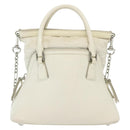 Maison Margiela 5AC Mini Hand Bag Leather 2way White Silver Auth 134868-2