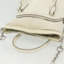 Maison Margiela 5AC Mini Hand Bag Leather 2way White Silver Auth 134868-6