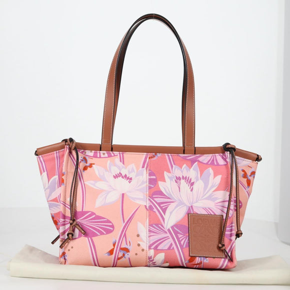 LOEWE Anagram Tote Bag Canvas Pink Auth 134869M