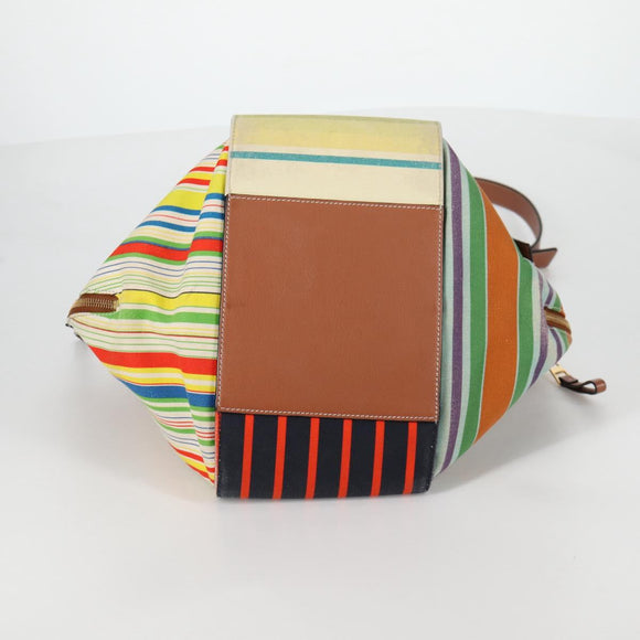 LOEWE Hand Bag Canvas 2way Multicolor Gold Auth 134870M