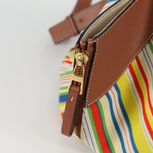 LOEWE Hand Bag Canvas 2way Multicolor Gold Auth 134870M