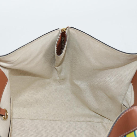LOEWE Hand Bag Canvas 2way Multicolor Gold Auth 134870M