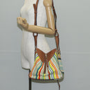 LOEWE Hand Bag Canvas 2way Multicolor Gold Auth 134870M-25