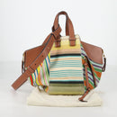LOEWE Hand Bag Canvas 2way Multicolor Gold Auth 134870SAM-12