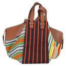 LOEWE Hand Bag Canvas 2way Multicolor Gold Auth 134870M-2