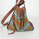 LOEWE Hand Bag Canvas 2way Multicolor Gold Auth 134870SAM-3