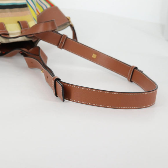 LOEWE Hand Bag Canvas 2way Multicolor Gold Auth 134870SAM
