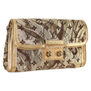 LOUIS VUITTON Monogram Brocade Tari Clutch Bag Gold M93142 LV Auth 134873V-1