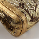 LOUIS VUITTON Monogram Brocade Tari Clutch Bag Gold M93142 LV Auth 134873V-15