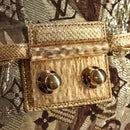 LOUIS VUITTON Monogram Brocade Tari Clutch Bag Gold M93142 LV Auth 134873V-17