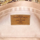 LOUIS VUITTON Monogram Brocade Tari Clutch Bag Gold M93142 LV Auth 134873V-9