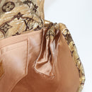 LOUIS VUITTON Monogram Brocade Tari Clutch Bag Gold M93142 LV Auth 134873V-18