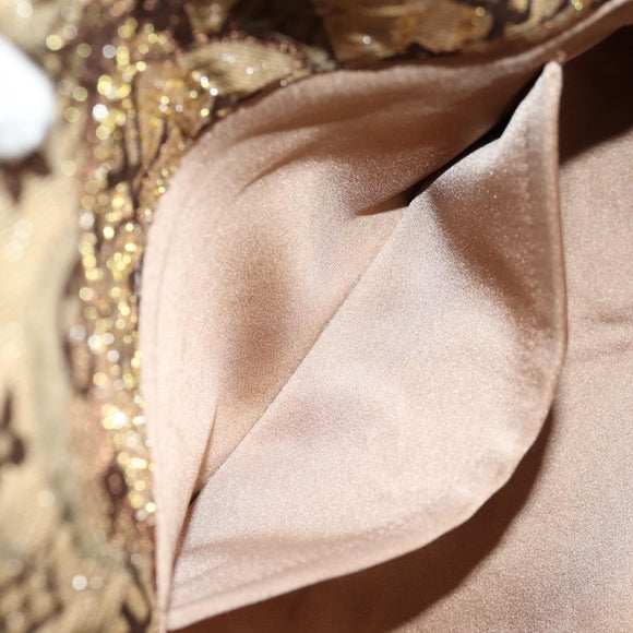 LOUIS VUITTON Monogram Brocade Tari Clutch Bag Gold M93142 LV Auth 134873V