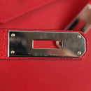 HERMES Birkin 30 Hand Bag Leather Red Silver Auth 134875SM-20