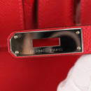 HERMES Birkin 30 Hand Bag Leather Red Silver Auth 134875SM-21
