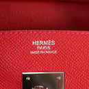 HERMES Birkin 30 Hand Bag Leather Red Silver Auth 134875SM-23