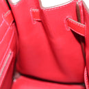 HERMES Birkin 30 Hand Bag Leather Red Silver Auth 134875SM-26