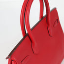 HERMES Birkin 30 Hand Bag Leather Red Silver Auth 134875SM-6