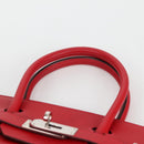 HERMES Birkin 30 Hand Bag Leather Red Silver Auth 134875SM-14