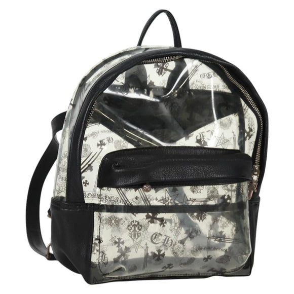 Chrome Hearts PVC BACK TO SCHOOL Backpack Vinyl Leather Black Auth 134876M