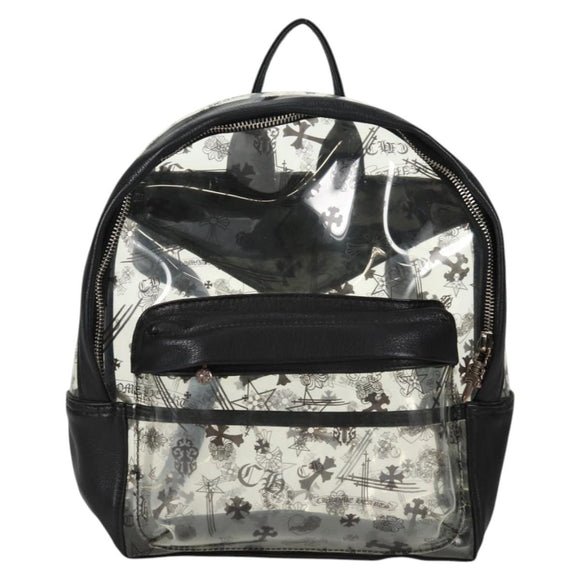 Chrome Hearts PVC BACK TO SCHOOL Backpack Vinyl Leather Black Auth 134876SAM