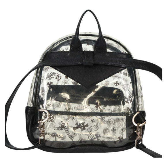 Chrome Hearts PVC BACK TO SCHOOL Backpack Vinyl Leather Black Auth 134876M