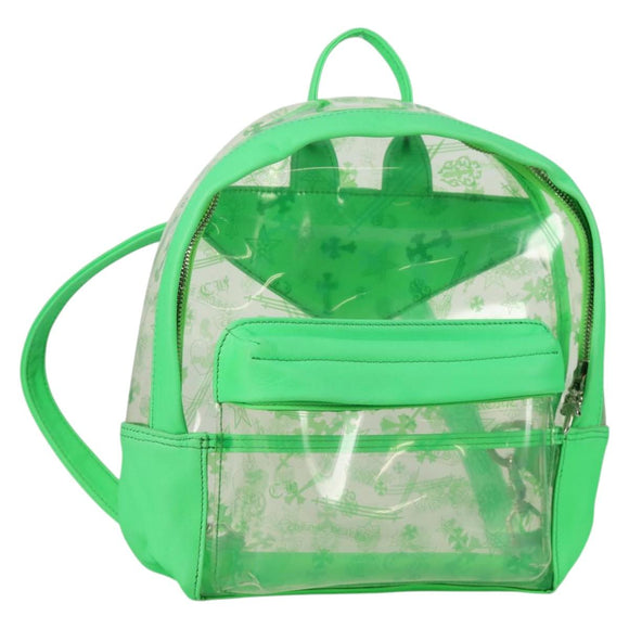 Chrome Hearts PVC BACK TO SCHOOL Backpack Vinyl Leather Green Auth 134877M