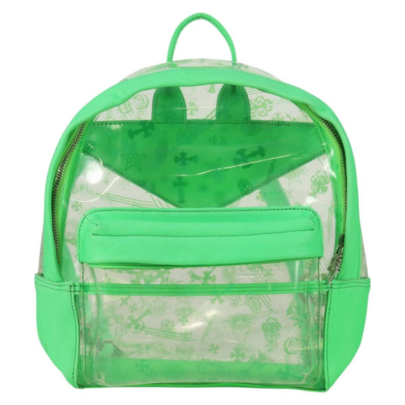 Chrome Hearts PVC BACK TO SCHOOL Backpack Vinyl Leather Green Auth 134877M