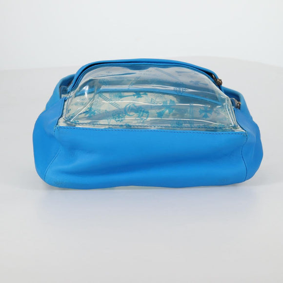 Chrome Hearts PVC BACK TO SCHOOL Backpack Vinyl Leather Blue Auth 134878M
