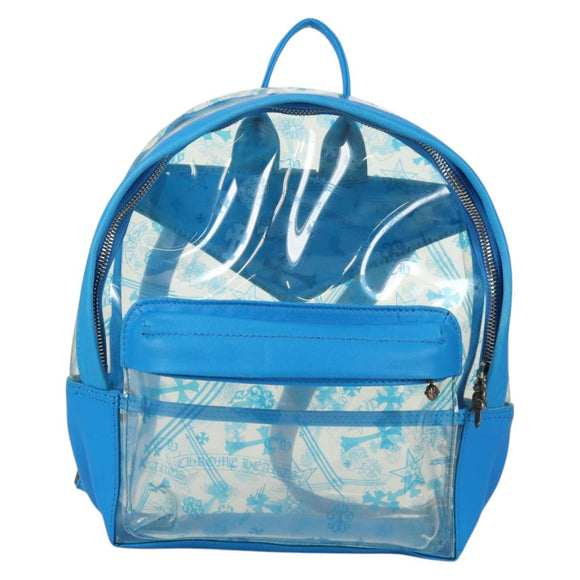 Chrome Hearts PVC BACK TO SCHOOL Backpack Vinyl Leather Blue Auth 134878M