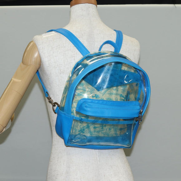 Chrome Hearts PVC BACK TO SCHOOL Backpack Vinyl Leather Blue Auth 134878M