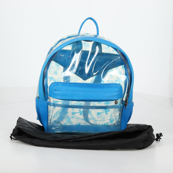 Chrome Hearts PVC BACK TO SCHOOL Backpack Vinyl Leather Blue Auth 134878M