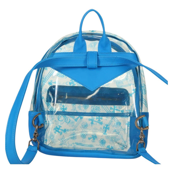 Chrome Hearts PVC BACK TO SCHOOL Backpack Vinyl Leather Blue Auth 134878M