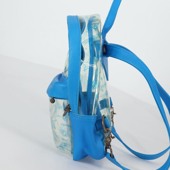 Chrome Hearts PVC BACK TO SCHOOL Backpack Vinyl Leather Blue Auth 134878M