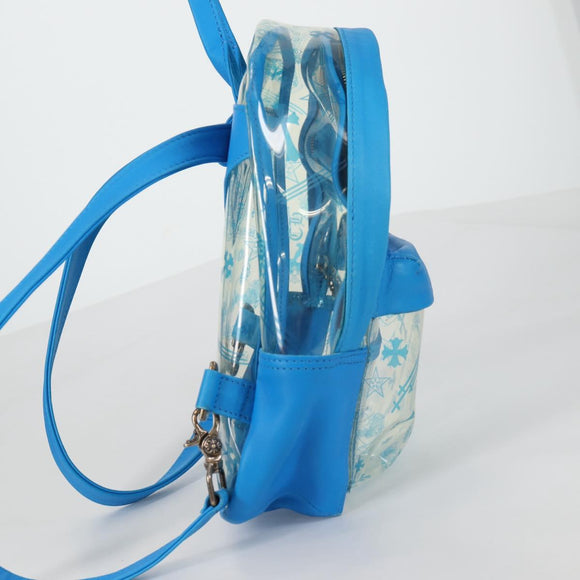Chrome Hearts PVC BACK TO SCHOOL Rugzak Vinyl Leer Blauw Auth 134878SAM