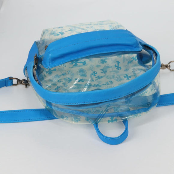 Chrome Hearts PVC BACK TO SCHOOL Rugzak Vinyl Leer Blauw Auth 134878SAM