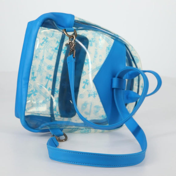 Chrome Hearts PVC BACK TO SCHOOL Rugzak Vinyl Leer Blauw Auth 134878SAM
