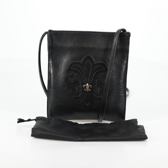 Chrome Hearts Cross Ball Button Gunslinger Bag Leather Black Auth 134879M