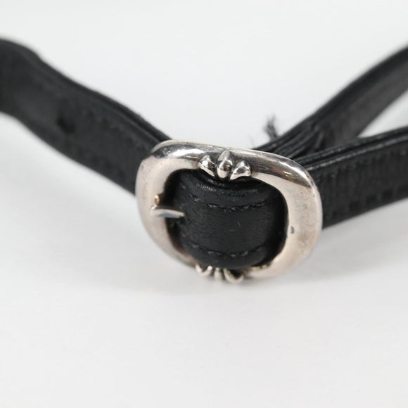 Chrome Hearts BS Flare Patch Square Pocket Bag Leather Black Silver Auth 134880M