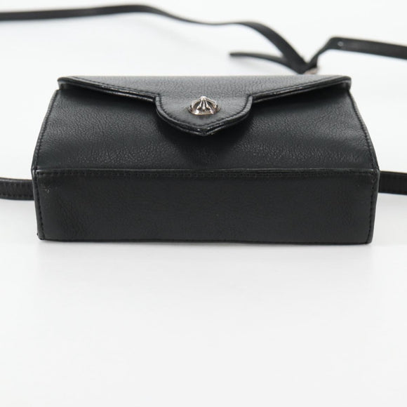 Chrome Hearts BS Flare Patch Square Pocket Bag Leather Black Silver Auth 134880M