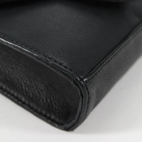 Chrome Hearts BS Flare Patch Square Pocket Bag Leather Black Silver Auth 134880M