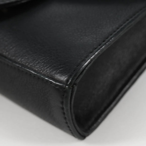 Chrome Hearts BS Flare Patch Square Pocket Bag Leather Black Silver Auth 134880M