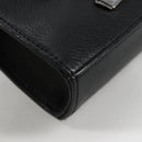 Chrome Hearts BS Flare Patch Square Pocket Bag Leather Black Silver Auth 134880M-15