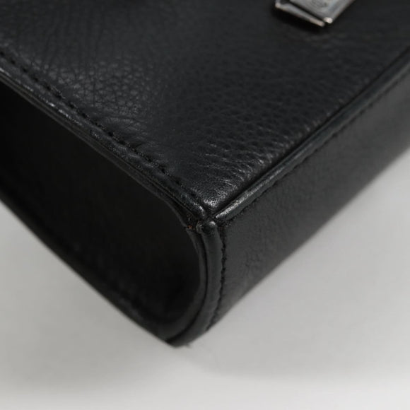 Chrome Hearts BS Flare Patch Square Pocket Bag Leather Black Silver Auth 134880M