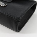 Chrome Hearts BS Flare Patch Square Pocket Bag Leather Black Silver Auth 134880M-16