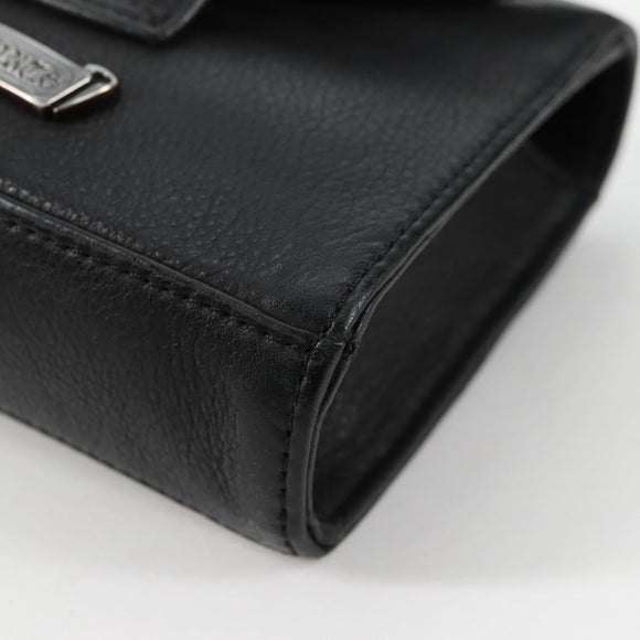 Chrome Hearts BS Flare Patch Square Pocket Bag Leather Black Silver Auth 134880M