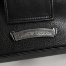 Chrome Hearts BS Flare Patch Square Pocket Bag Leather Black Silver Auth 134880M-17
